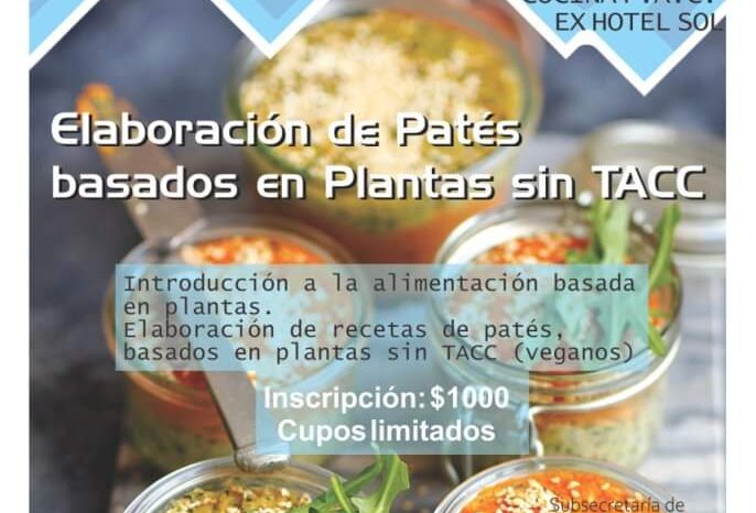 Aún quedan cupos para participar del “Taller de elaboración de patés veganos sin TACC”