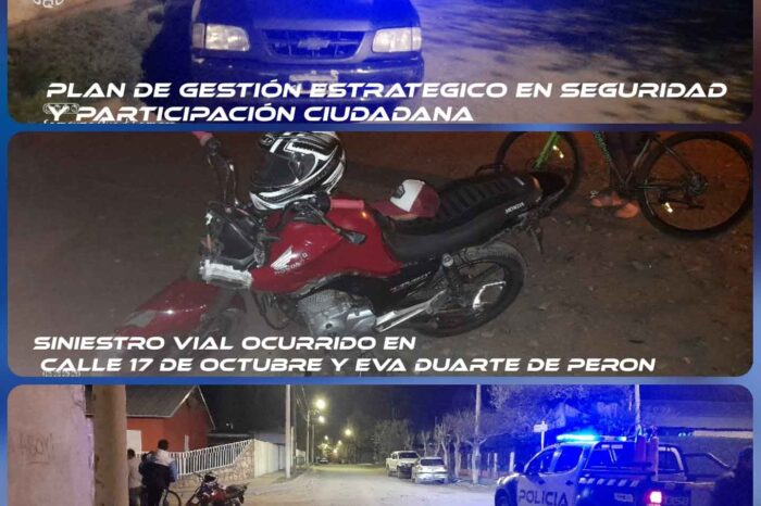 Siniestro vial en un barrio de Junín de los Andes