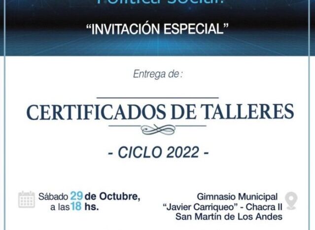 Mañana sábado se entregarán certificados de cursos de capacitación en oficios a más de 200 vecinos y vecinas de la ciudad