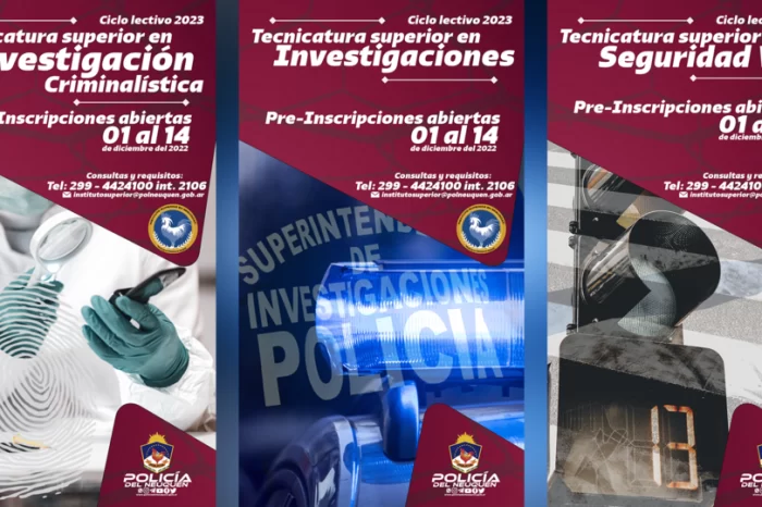 Pre-inscripciones Ciclo Lectivo 2023 del Instituto Superior en Seguridad