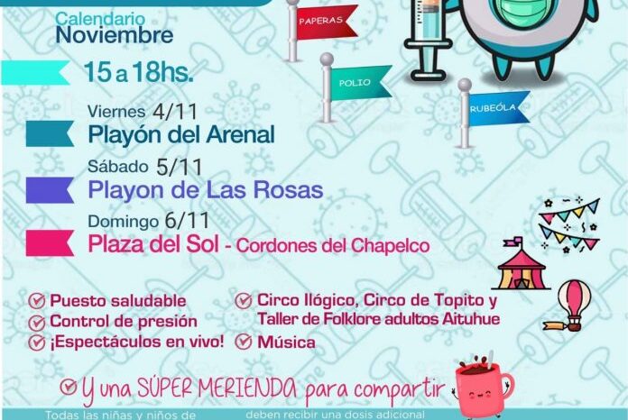 Jornadas de Vacunación para niños y niñas: habrá espectáculos en vivo, música y una súper merienda para compartir