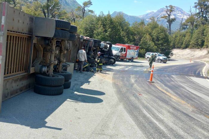 Volcó un camión chileno de gran porte sobre la Ruta Nacional 231, no afecta el transito en el lugar