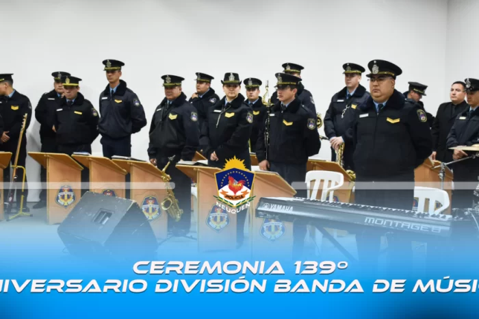Peralta encabezó la Ceremonia del 139º Aniversario de la Banda de Música de la Policía del Neuquén