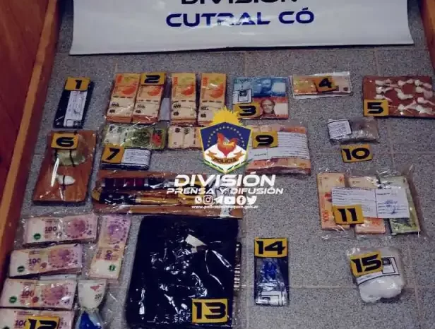 Cutral-Có: Decomisaron Marihuana, cocaína y más de 2 millones de pesos