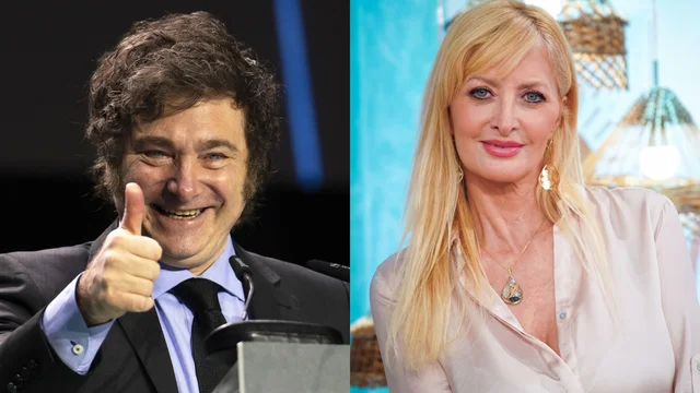 Milei "blanqueó" su relación con Yuyito: beso en la boca en el ex CCK