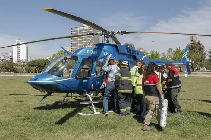Traslado de un camionero en vuelo sanitario