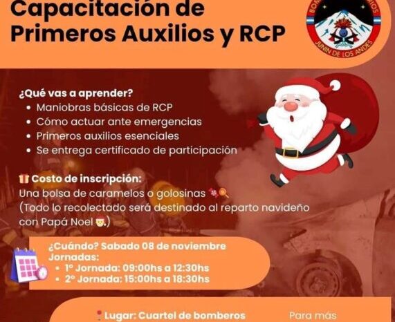Bomberos Voluntarios de Junín de los Andes brindarán una capacitación en Primeros Auxilios y RCP: aprender a salvar vidas