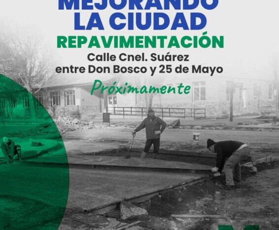 Junín de los Andes: Avanzan las obras de repavimentación en calle Cnel. Suárez