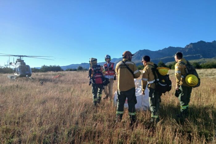 Continúa el operativo para contener un incendio en la zona de Yeguadas, dentro del Parque Nacional Lanín