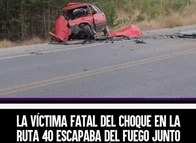 Fatal del choque en la Ruta 40 escapaba del fuego junto a su perro