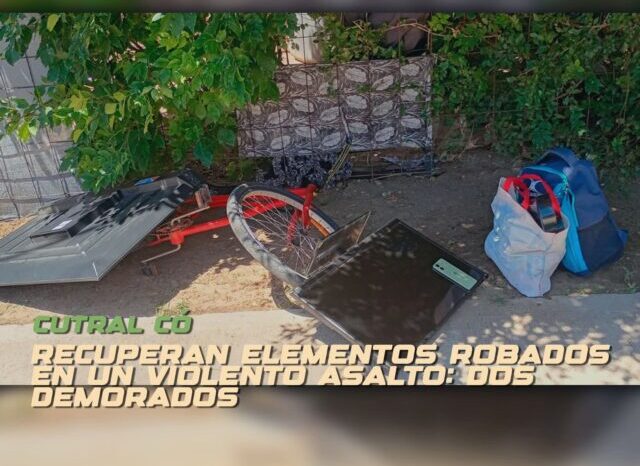 Recuperan elementos robados en un violento asalto: dos demorados