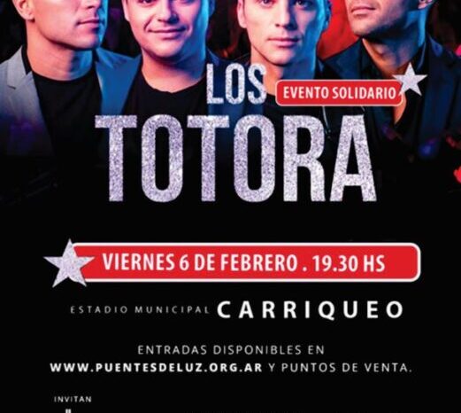 Los Totora llegan por primera vez a San Martín de los Andes con un show solidario que promete marcar un hito en la región cordillerana