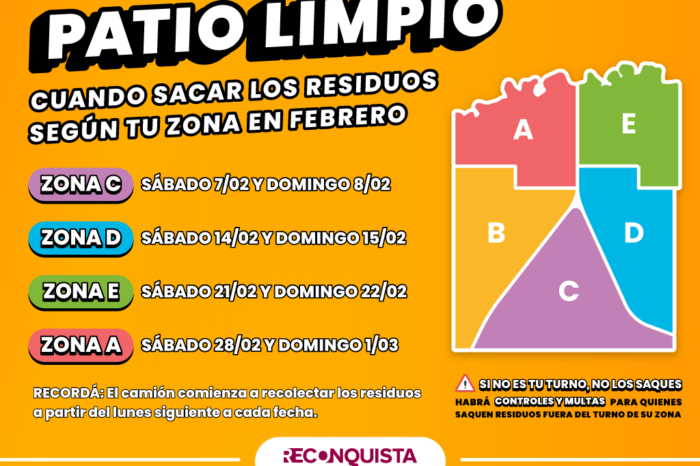 Cronograma “Patio Limpio” para el mes de febrero 2026