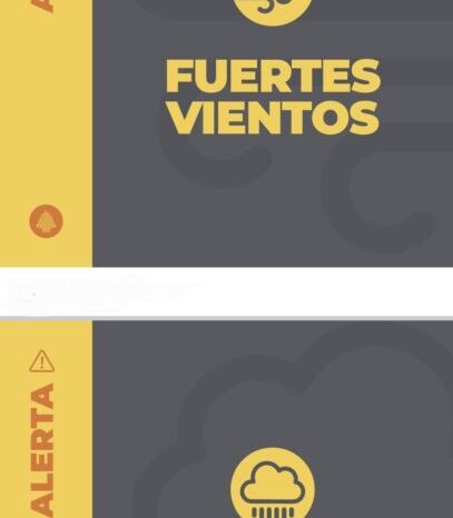 Alertas Amarilla por vientos y lluvia