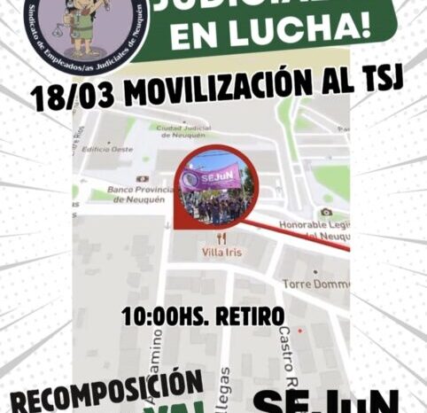 Judiciales se movilizan al TSJ en el marco del Plan de Lucha Provincial
