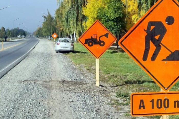 Obras sobre Ruta 40: tránsito controlado en la zona del barrio Hípico