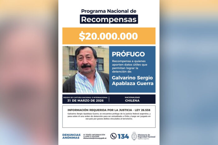 Recompensa de $20 millones por el exguerrillero chileno Galvarino Apablaza: está prófugo y reactivan su búsqueda internacional