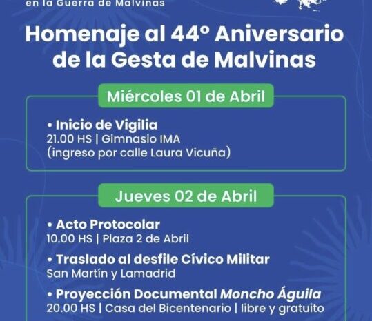 Junín de los Andes se prepara para homenajear a los héroes de Malvinas: Vigilia y acto central por el 44° aniversario
