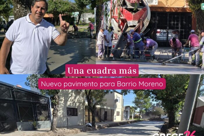 Más obras en Reconquista: Enri Vallejos avanza con nuevo pavimento en barrio Moreno