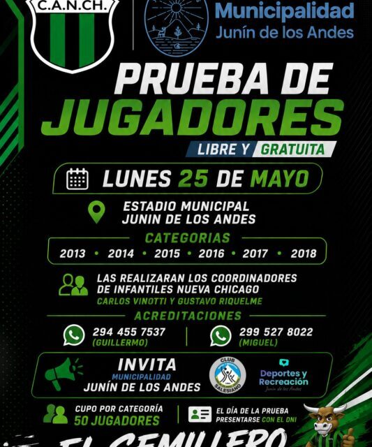 Nueva Chicago abre sus puertas al talento patagónico: Pruebas de categoría infantiles en Junín de los Andes