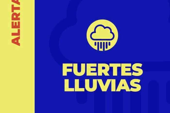 Alerta Amarilla por intensas lluvias en la zona Cordillerana