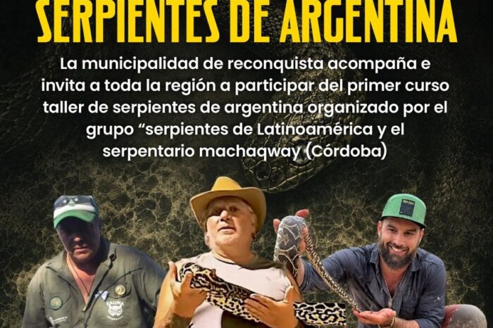 Comienza hoy en Reconquista el Primer Curso Taller “Serpientes de Argentina” con especialistas de reconocimiento nacional