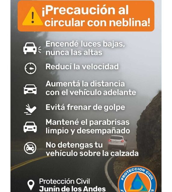 Neblina reduce la visibilidad en sectores de la Ruta 40: piden extremar las precauciones en los accesos a Junín de los Andes