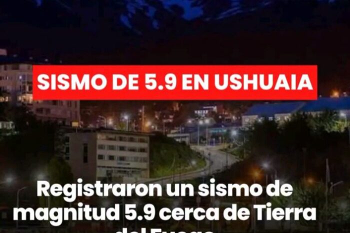 Sismo de magnitud 5.9 se registra en el extremo sur de Chile frente a Tierra del Fuego