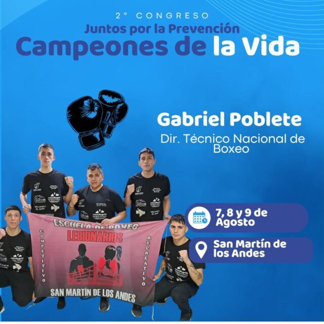 San Martín de los Andes será sede del 2.º Congreso “Juntos por la Prevención – Campeones de la Vida”