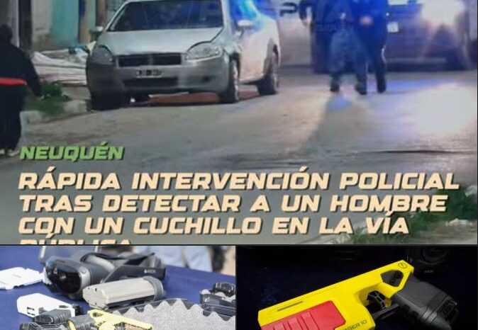 Histórico en la Policía de Neuquén: por primera vez utilizaron el Taser 10 y evitaron el uso de armas de fuego para reducir a un hombre armado con cuchillo