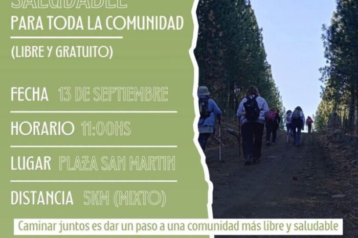 Caminata saludable de 5 km en Junín de los Andes: una invitación a moverse, encontrarse y cuidar la salud en comunidad