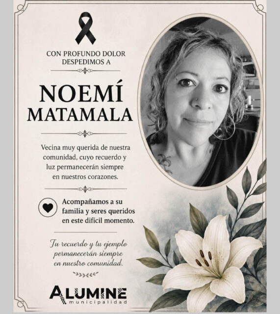 Aluminé en duelo: murió Noemí Matamala, víctima de un brutal femicidio, y la sociedad cordillerana exige justicia