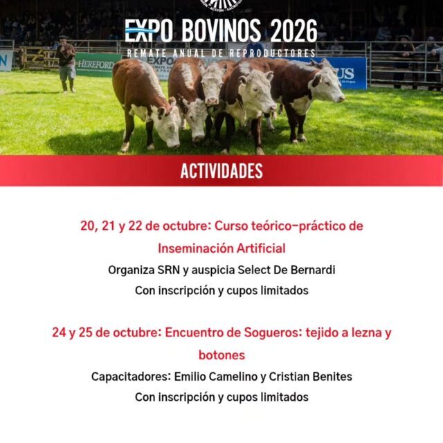 Se viene la expo bovinos 2026 en Junín de los Andes: entrada libre y gratuita y un cronograma con actividades para todo el sector