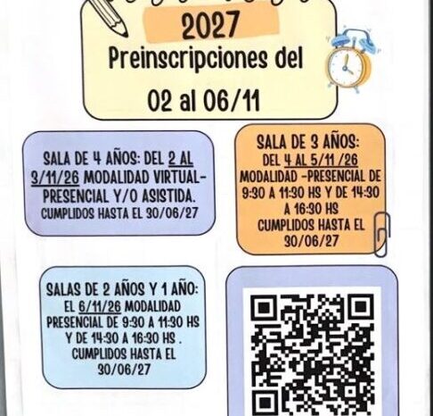 Jardín N° 11 María Montessori: Abre la Preinscripción para el Ciclo Lectivo 2027